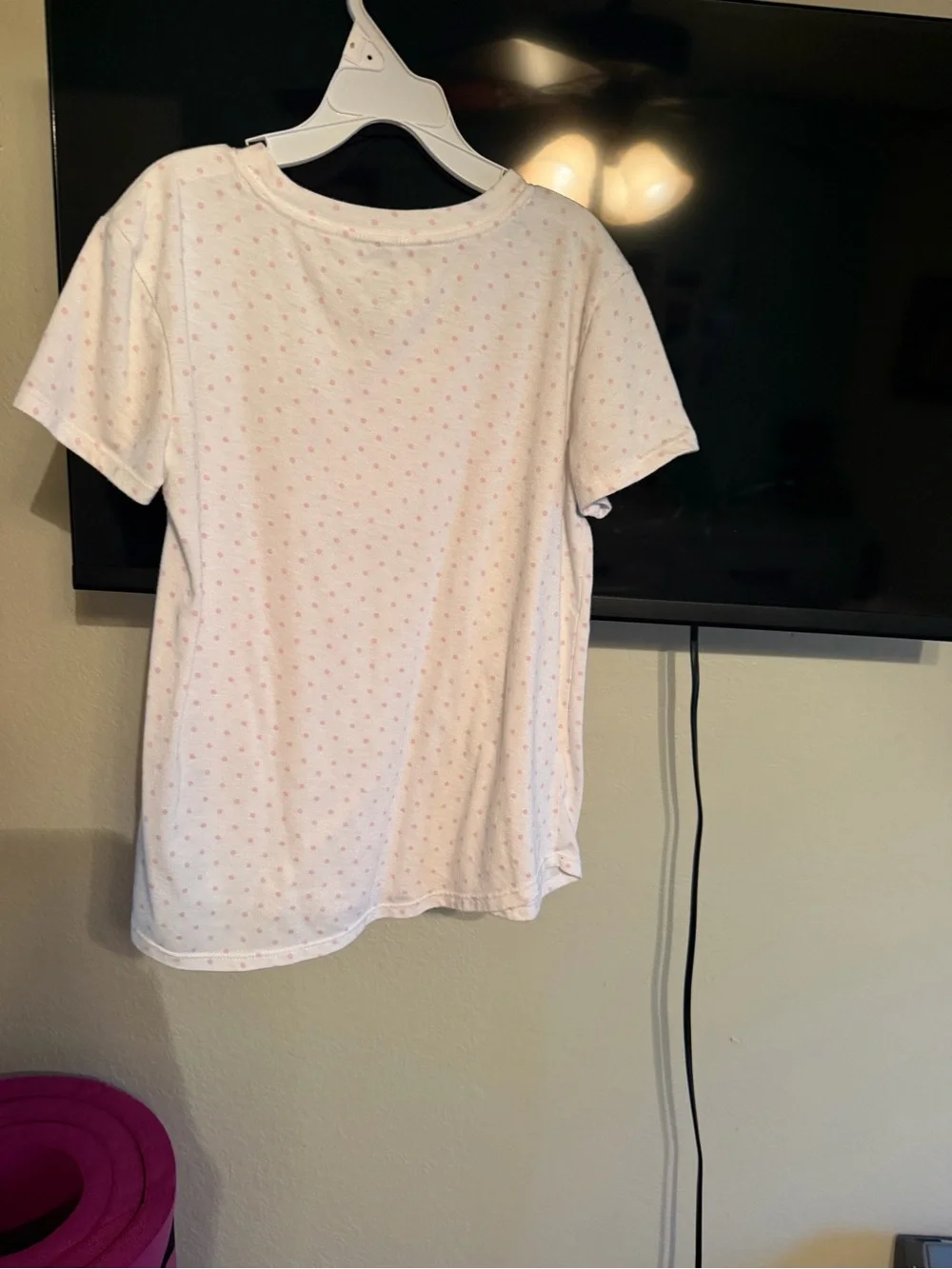 wonder nation White Tee with Pink Sequin Flamingo